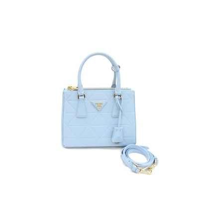 PRADA GALLERIA SMALL HANDBAG LIGHT BLUE 1BA896 (24.5*16.5*11cm)  PRADA GALLERIA SMALL HANDBAG LIGHT BLUE 1BA896 (24.5*16.5*11cm)